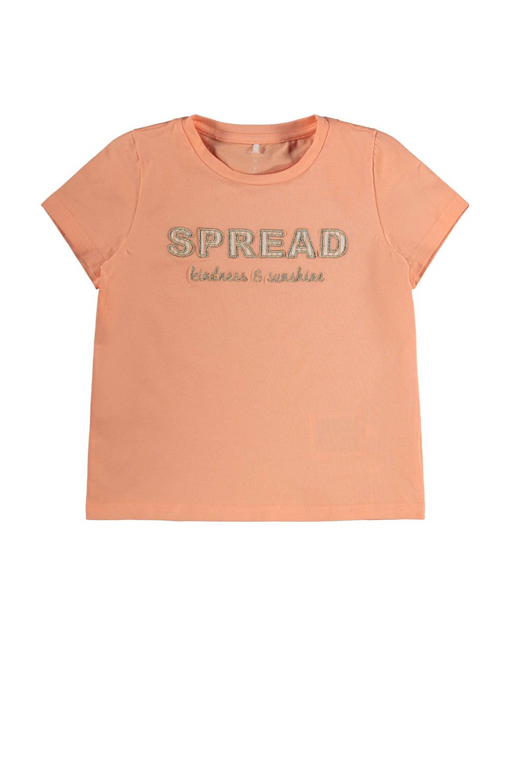 NAME IT MINI T-shirt Fami met biologisch katoen oranje, Oranje
