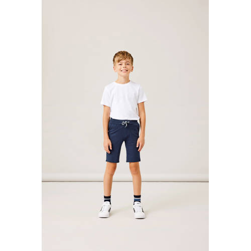 NAME IT KIDS slim fit sweatshort Honk met katoen donkerblauw afbeelding
