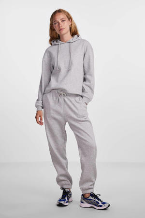 high waist regular fit sweatpants PCCHILLI grijs melange