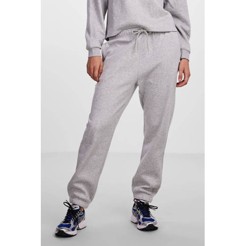 PIECES high waist regular fit sweatpants Chilli grijs melange afbeelding