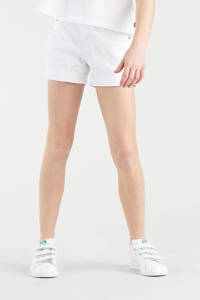 Witte meisjes Levi's Kids Girlfriend loose fit jeans short van stretchdenim met regular waist en rits- en knoopsluiting