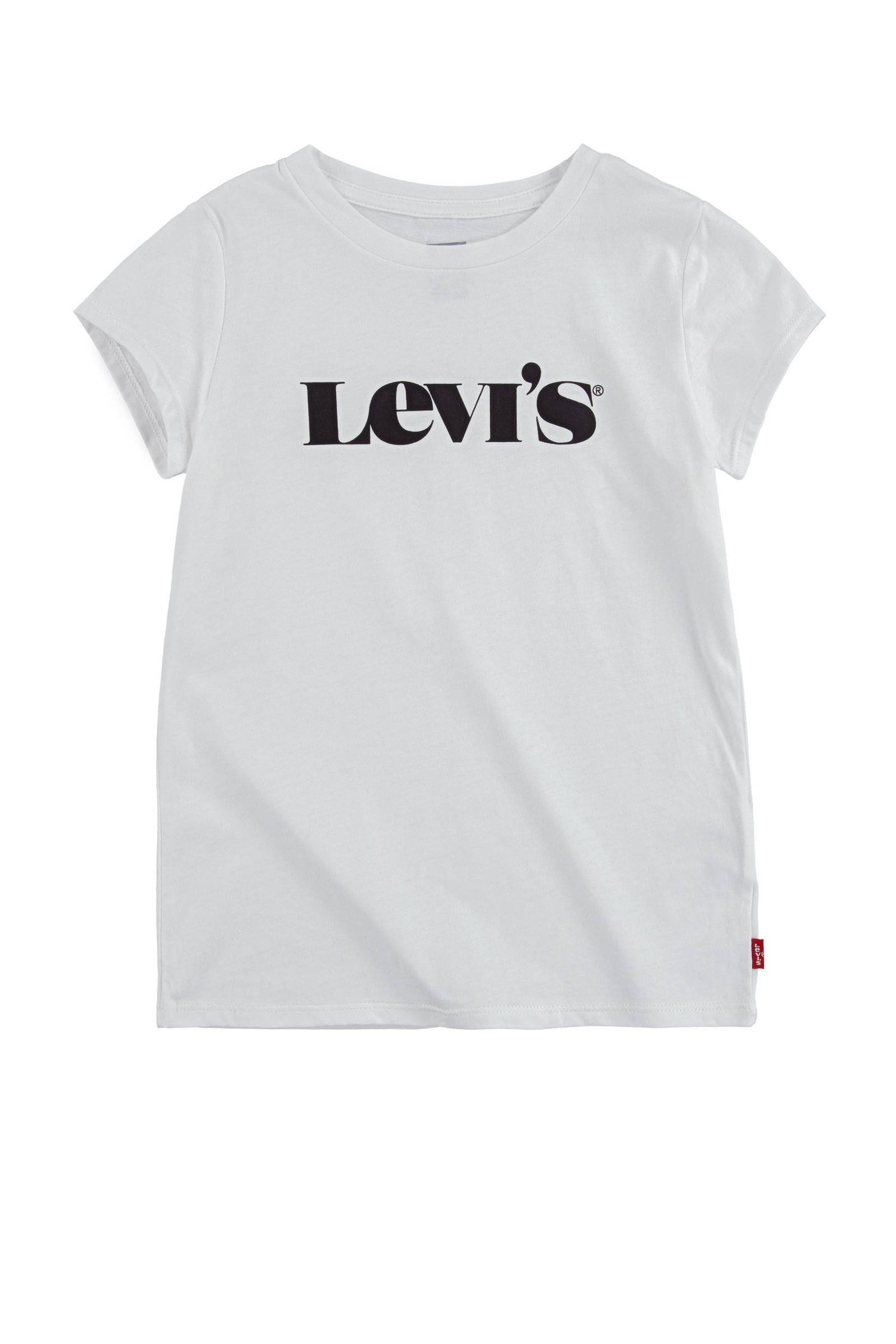 Levi's Kids T shirt Graphic met logo wit