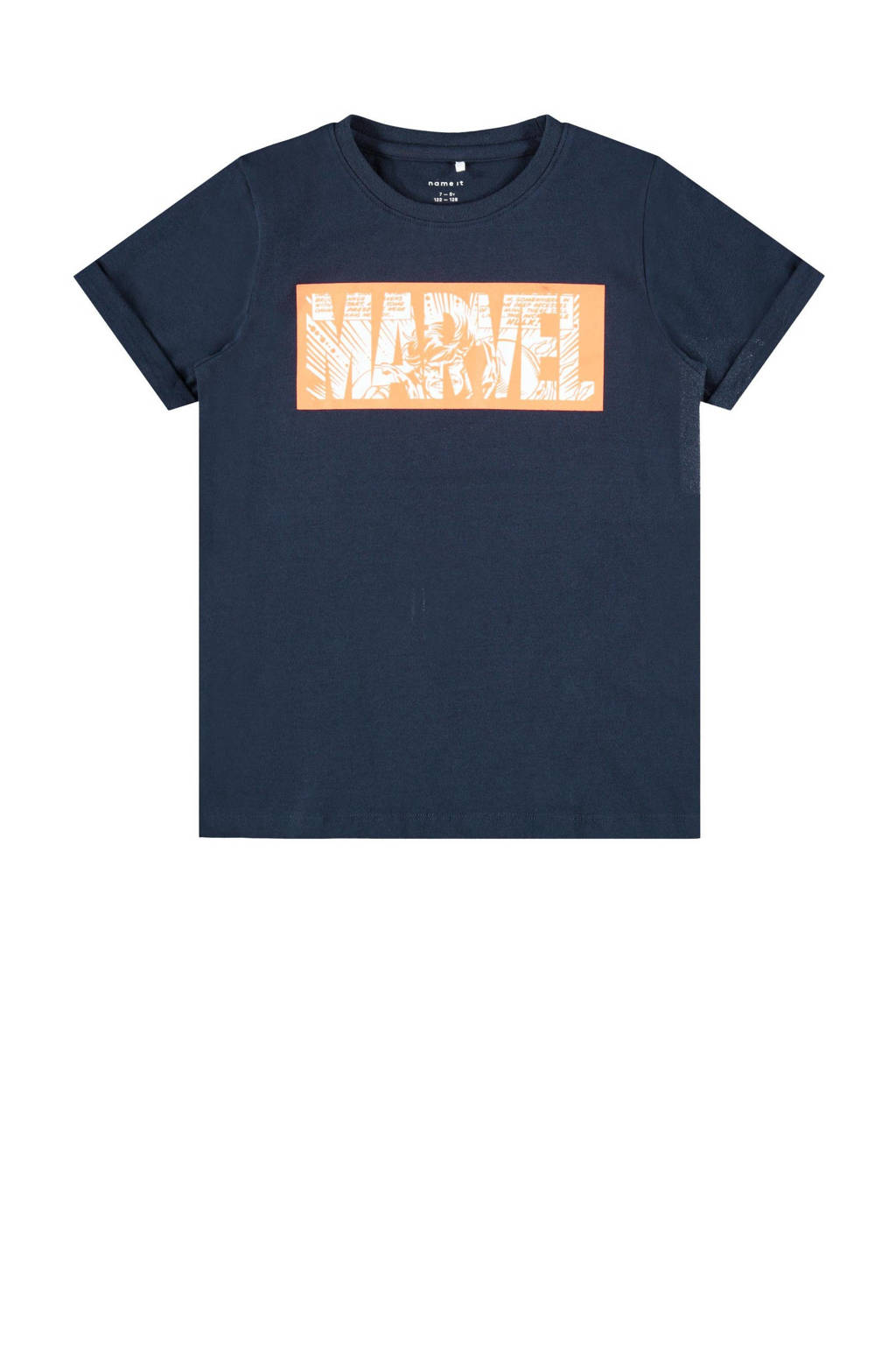 NAME IT KIDS T-shirt Marvel met tekst donkerblauw, Donkerblauw