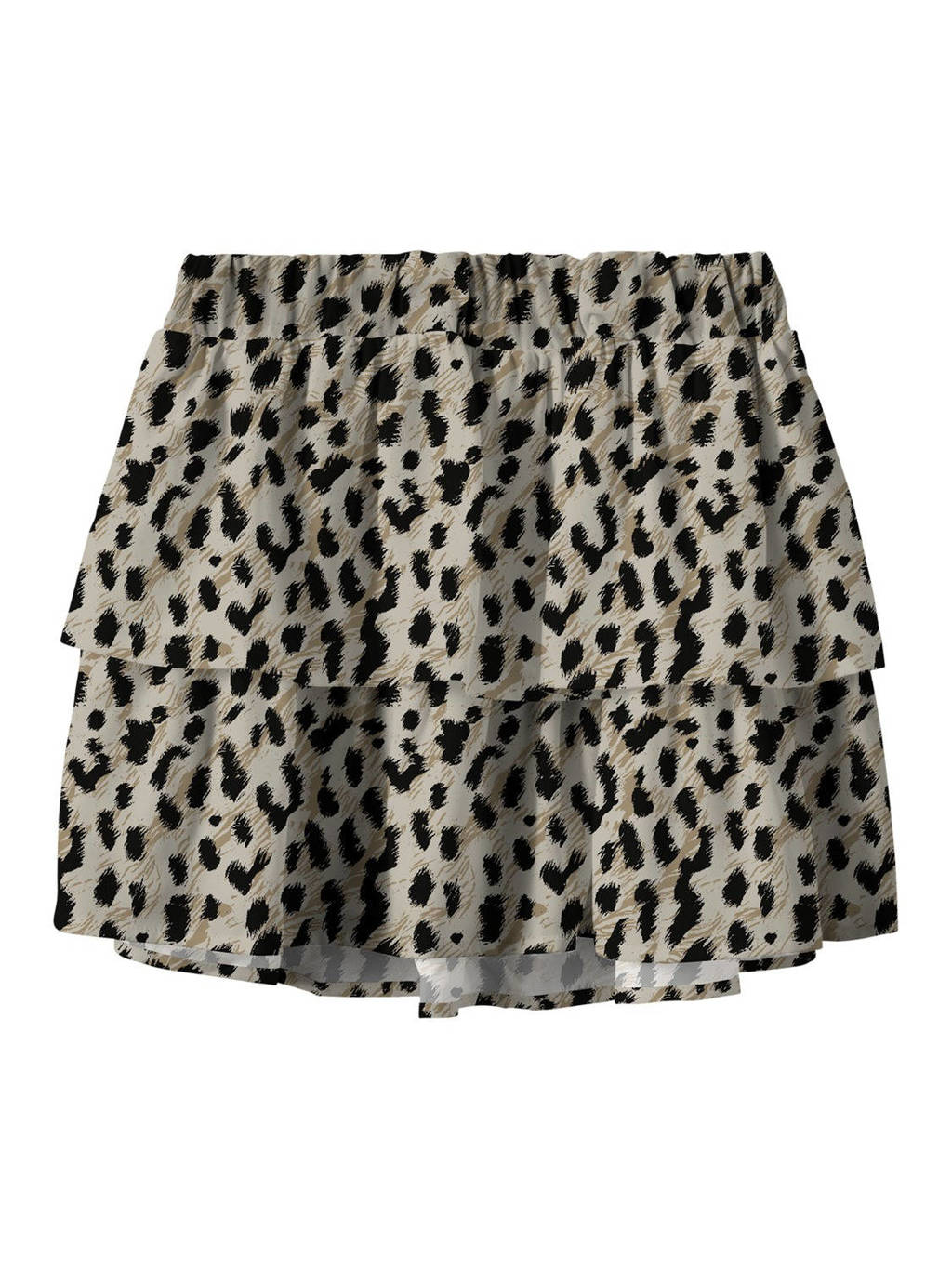 NAME IT KIDS rok Vinaya van gerecycled polyester beige/zwart, Beige/zwart