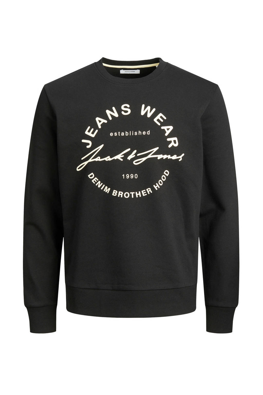 JACK & JONES sweater Hero met logo zwart, Zwart