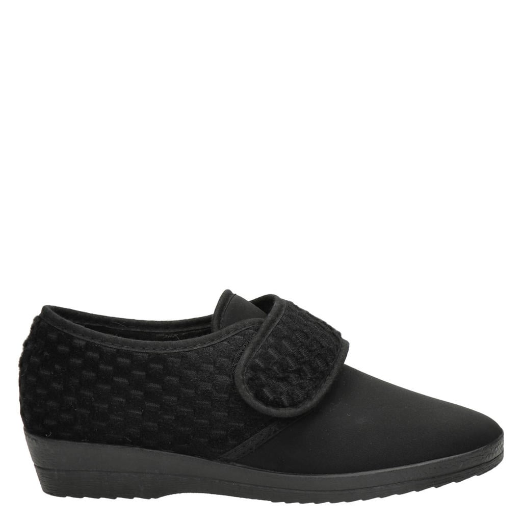 Zwarte dames Nelson Home pantoffels van textiel