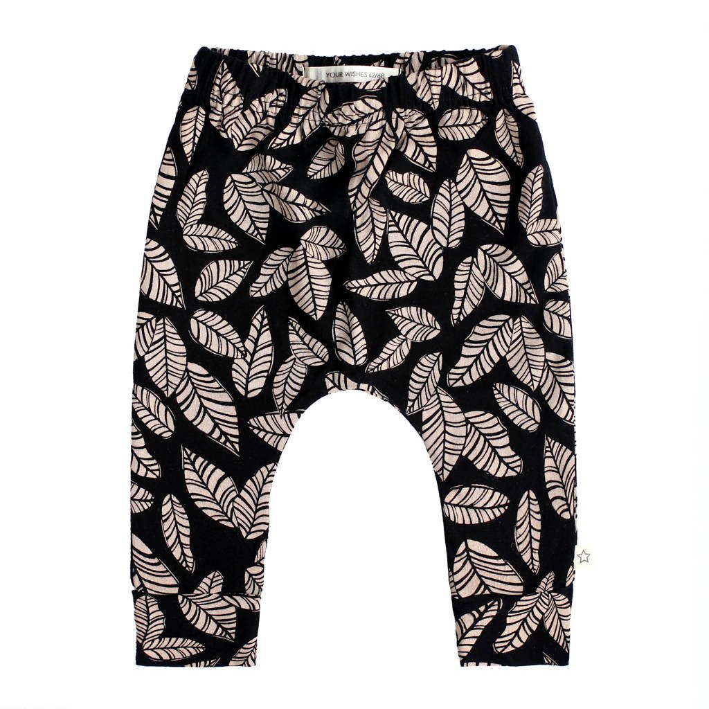 Your Wishes baby broek met biologisch katoen zwart/ecru, Zwart/ecru