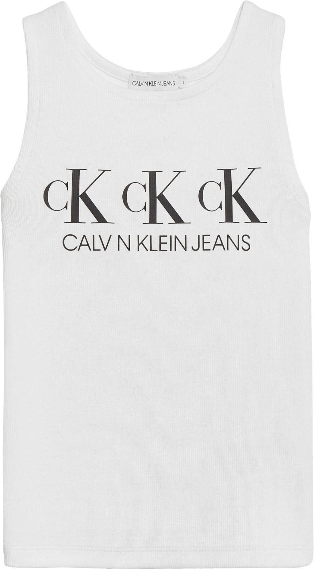 CALVIN KLEIN JEANS top met biologisch katoen wit/zwart, Wit/zwart