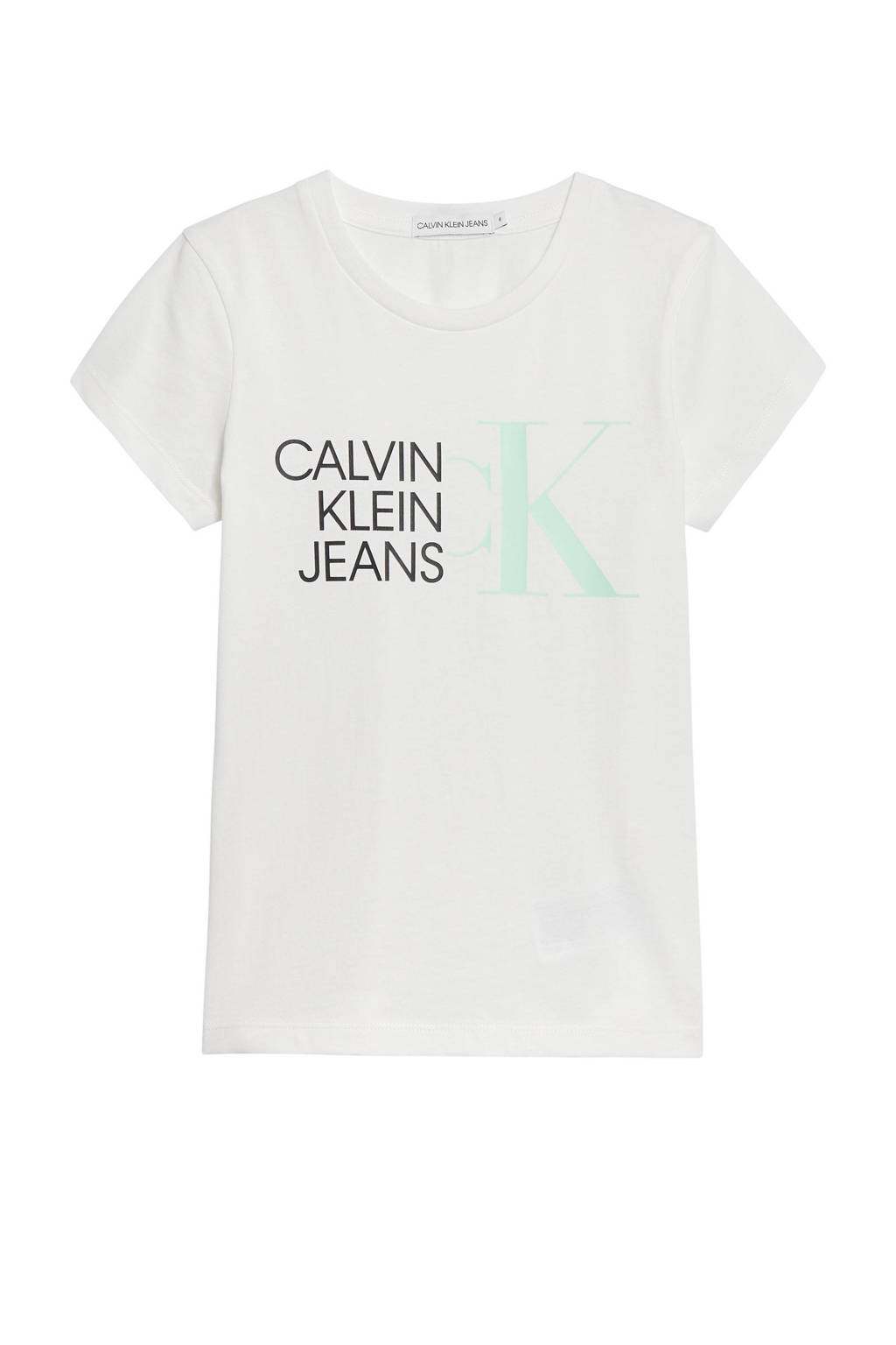 CALVIN KLEIN JEANS T-shirt van biologisch katoen wit/zwart/groen