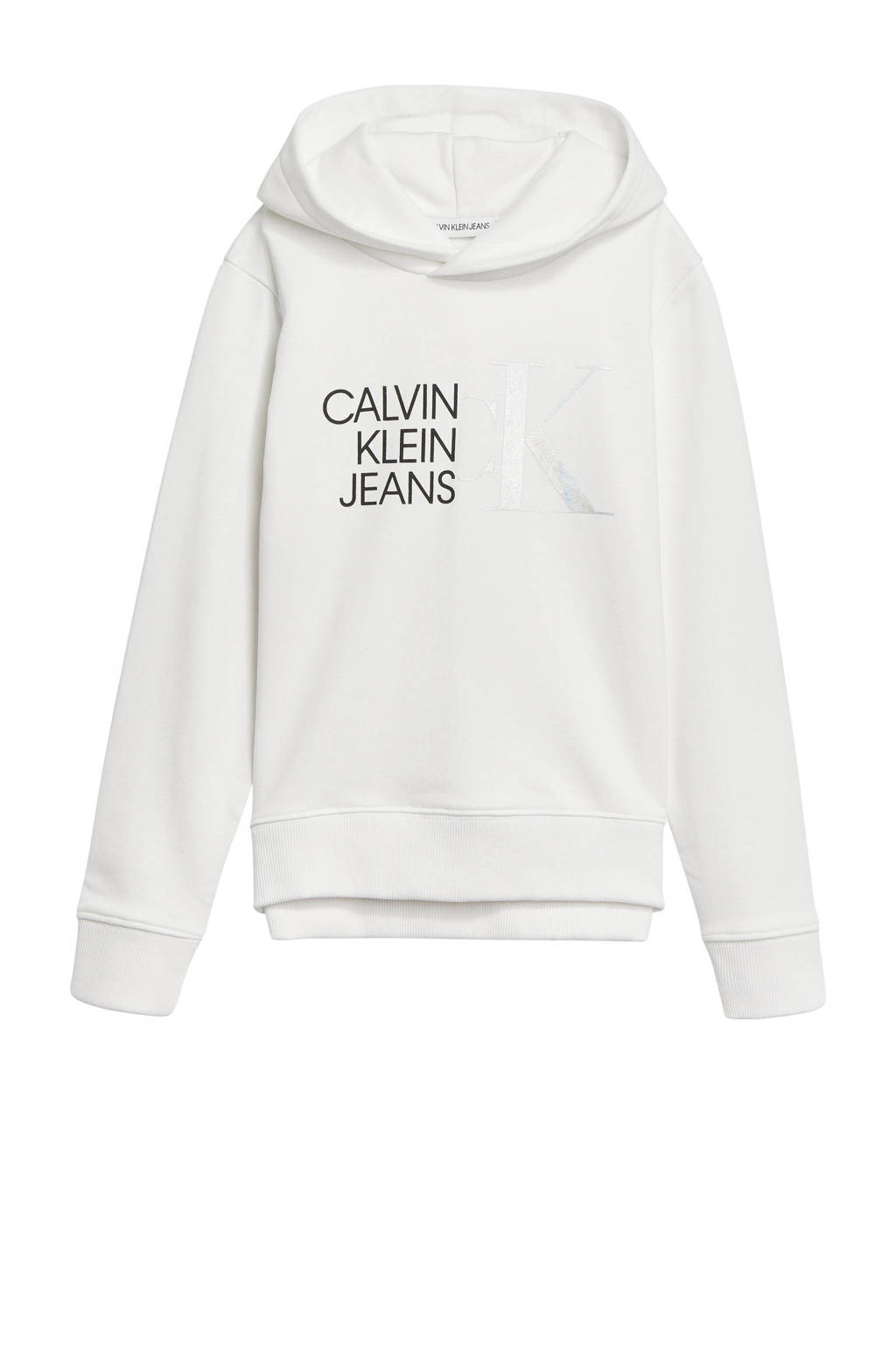 CALVIN KLEIN JEANS hoodie met logo wit, Wit