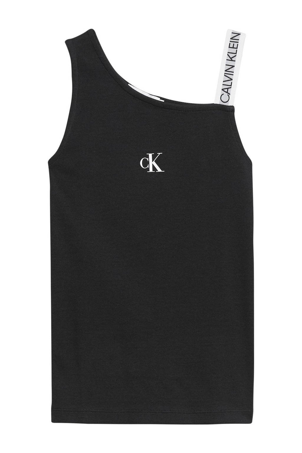 CALVIN KLEIN JEANS top met biologisch katoen zwart/wit, Zwart/wit