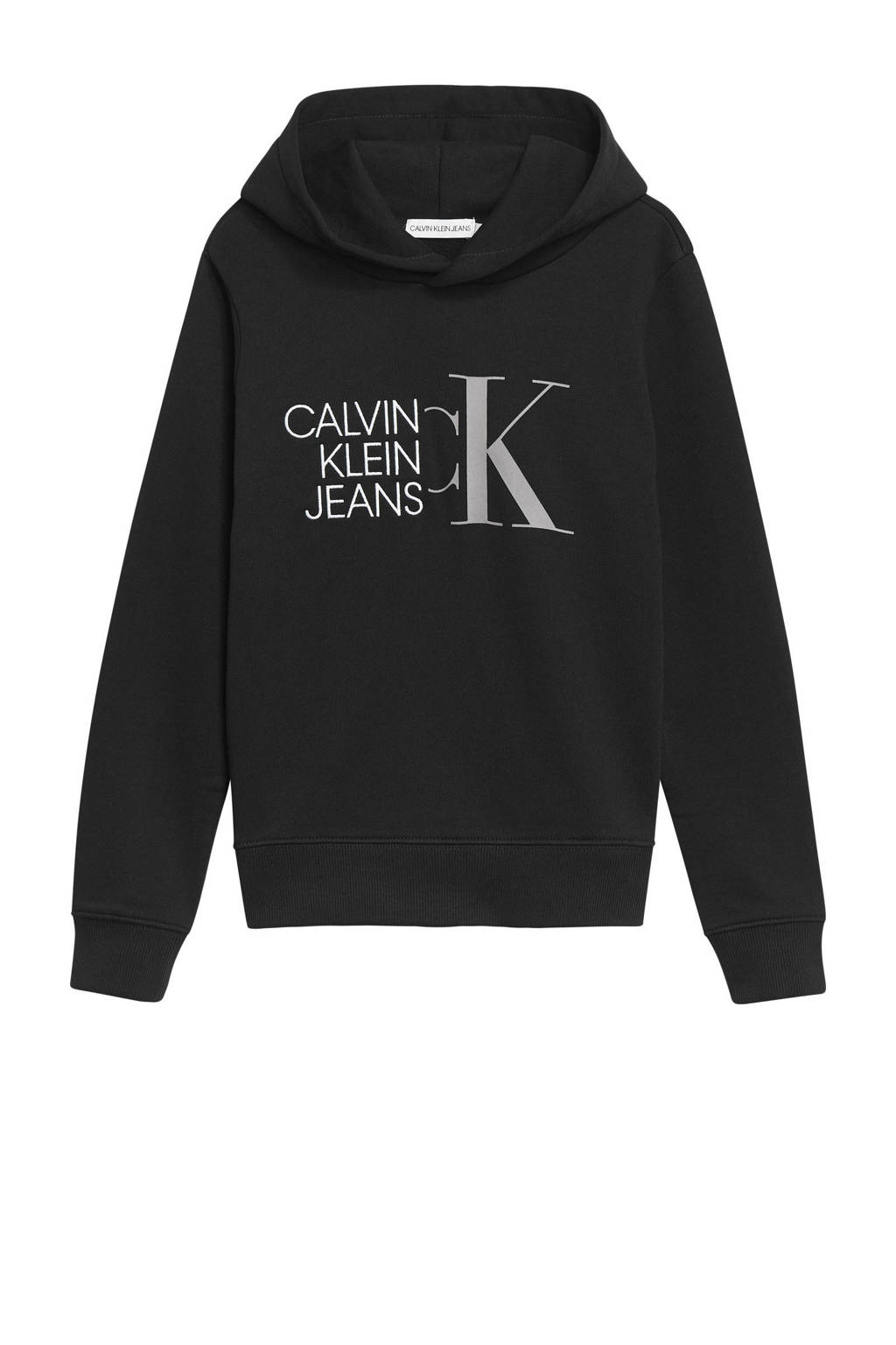 CALVIN KLEIN JEANS hoodie met logo zwart, Zwart
