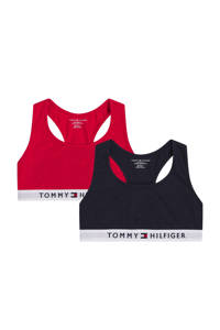 Tommy Hilfiger bh top - set van 2 zwart/rood, Rood/donkerblauw