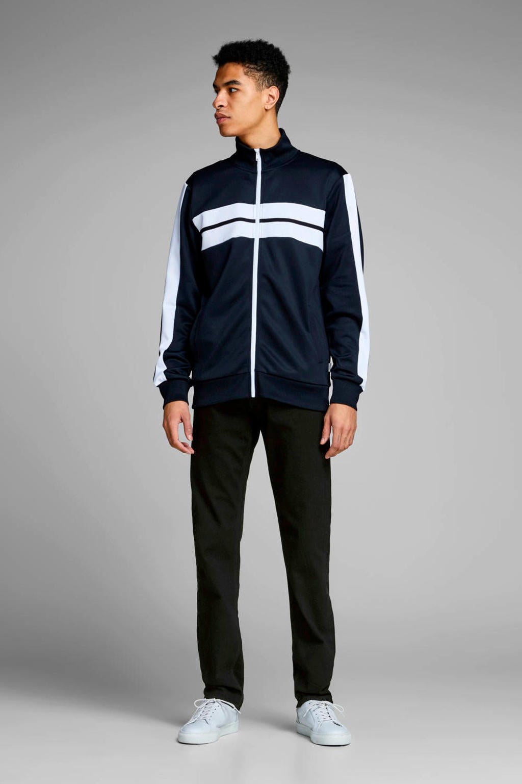 JACK & JONES JEANS INTELLIGENCE tapered fit jeans JJIMIKE JJORIGINAL zwart