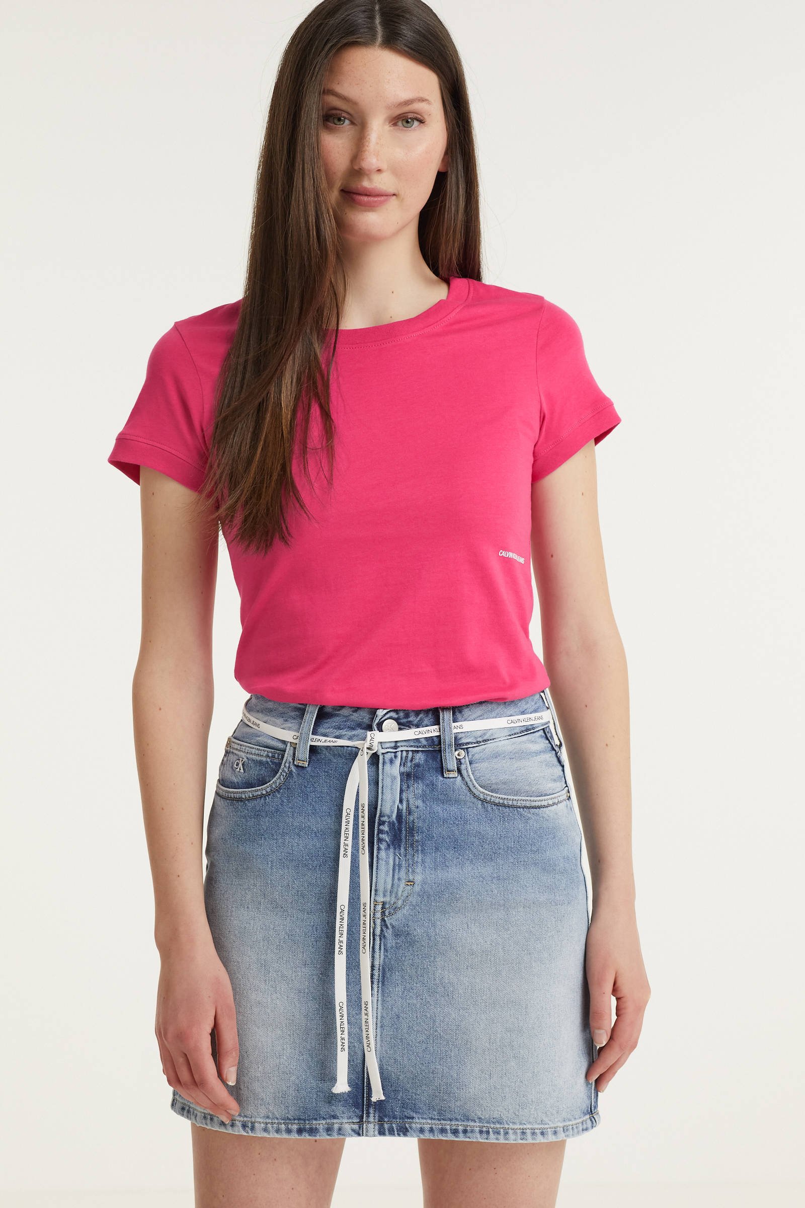 Calvin Klein vrouwen T shirt met korte mouwen roze , Roze, Dames online kopen