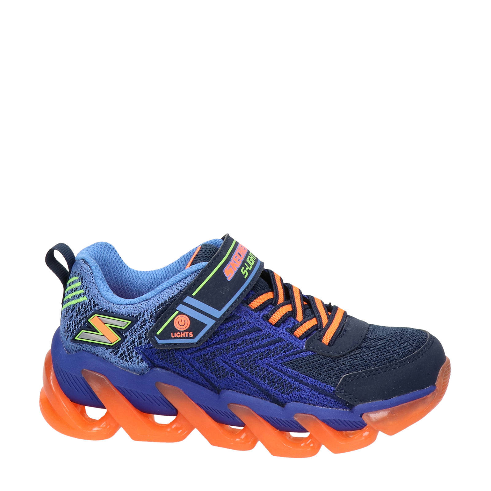 Skechers S-Lights sneakers met lichtjes blauw/oranje | wehkamp
