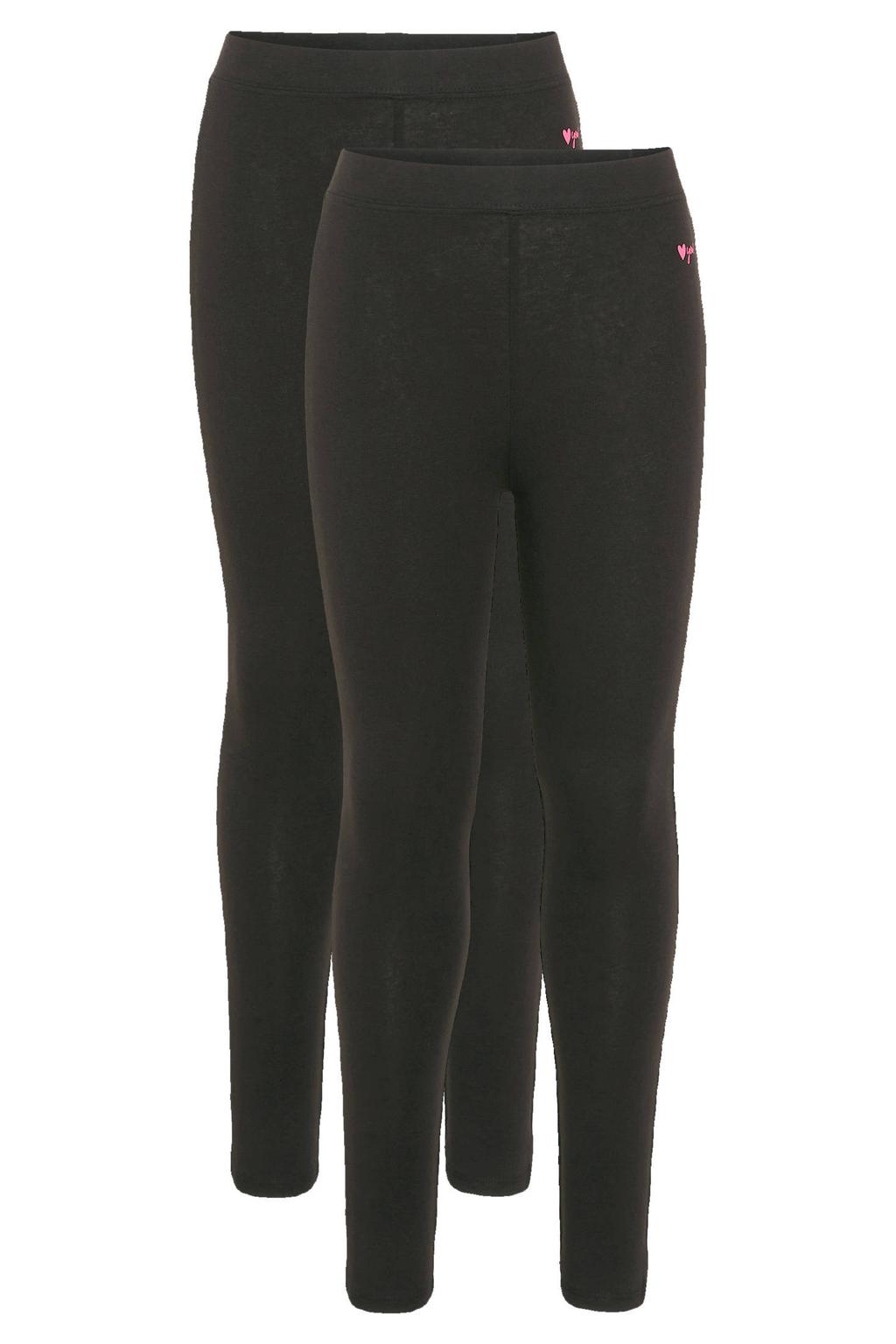 WE Fashion legging - zwart (set van 2)