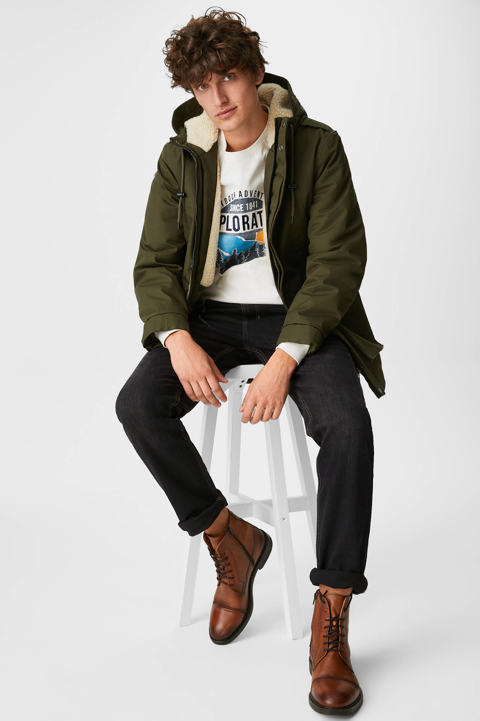 C\u0026A The Denim straight fit jeans zwart | wehkamp
