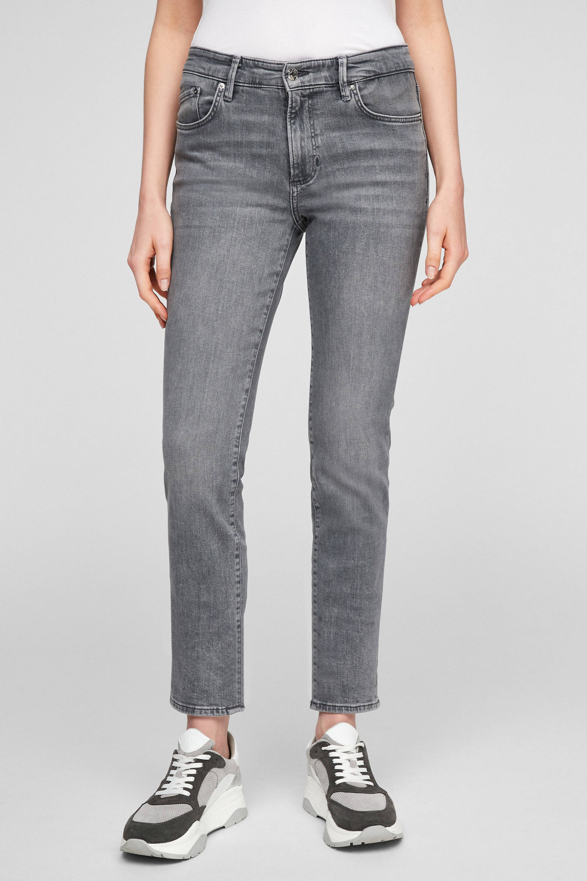 s.Oliver straight fit jeans grijs | wehkamp
