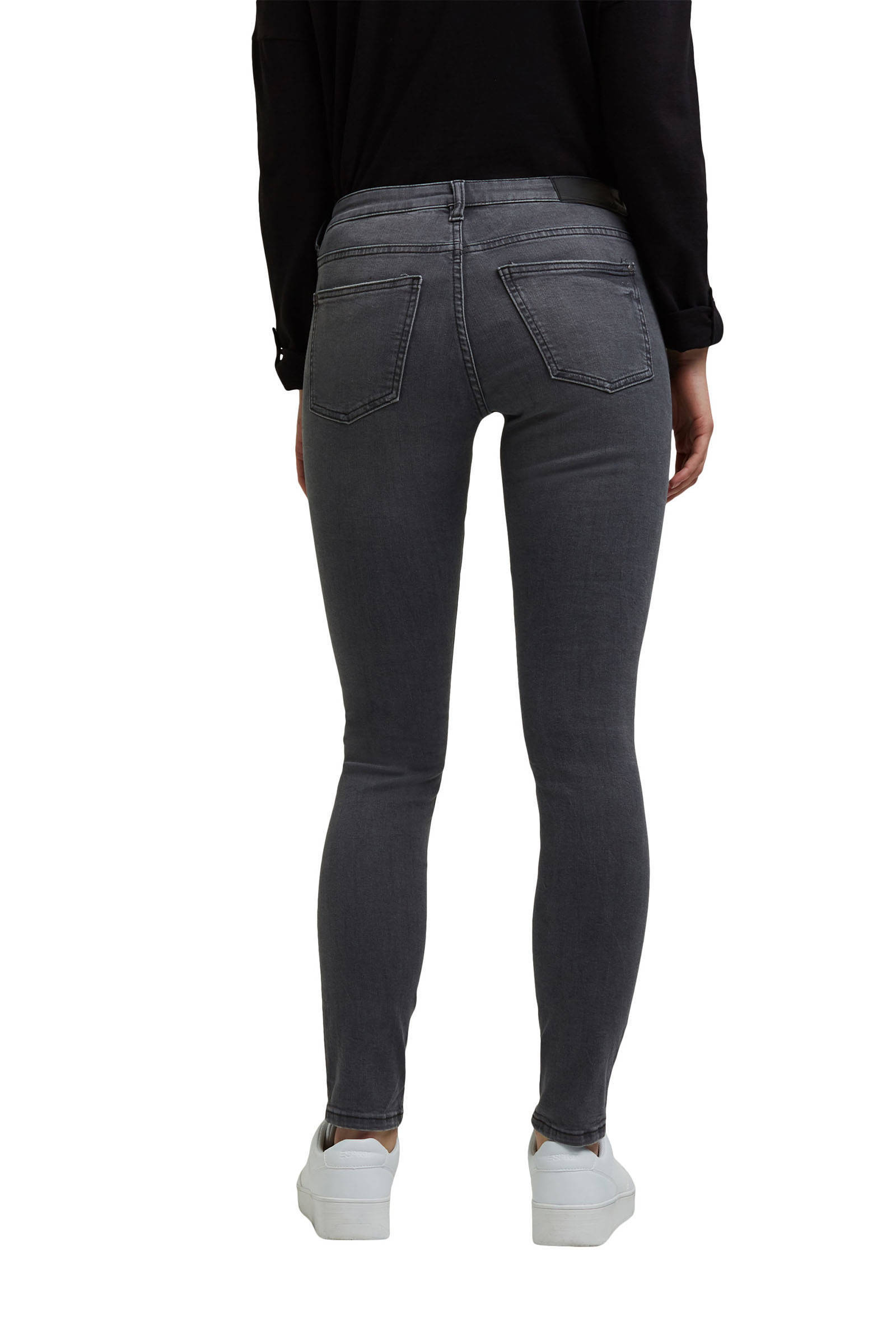 edc Women skinny jeans donkergrijs | wehkamp