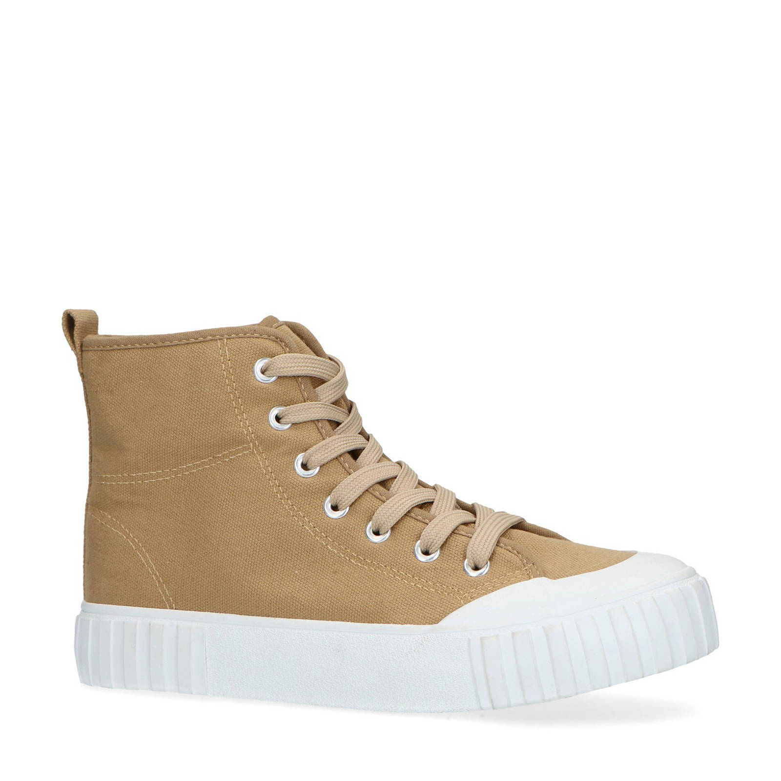 Sacha hoge canvas sneakers beige | wehkamp