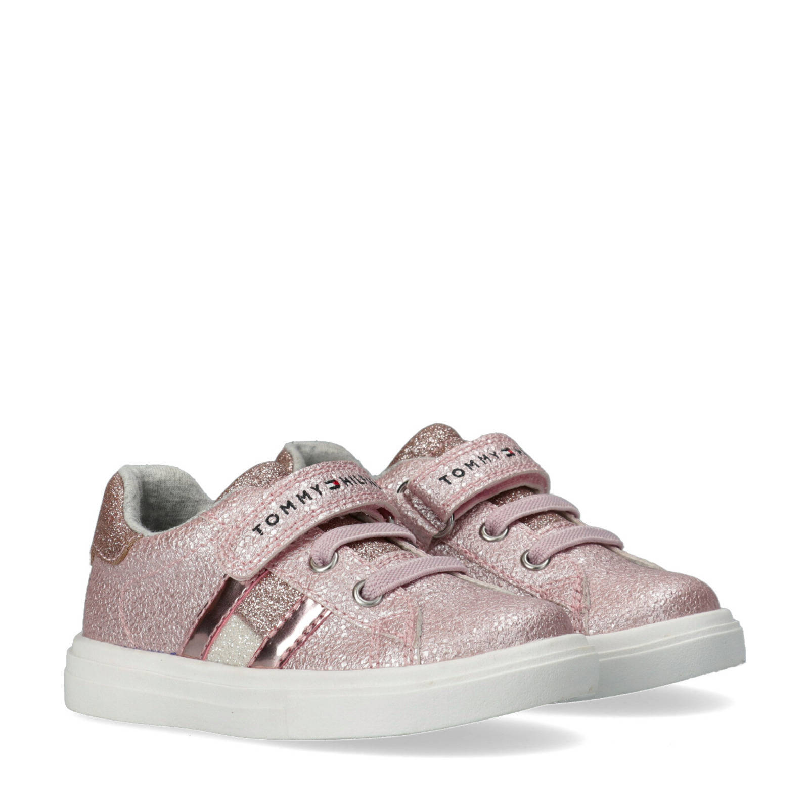 Tommy Hilfiger sneakers met glitters roze | wehkamp