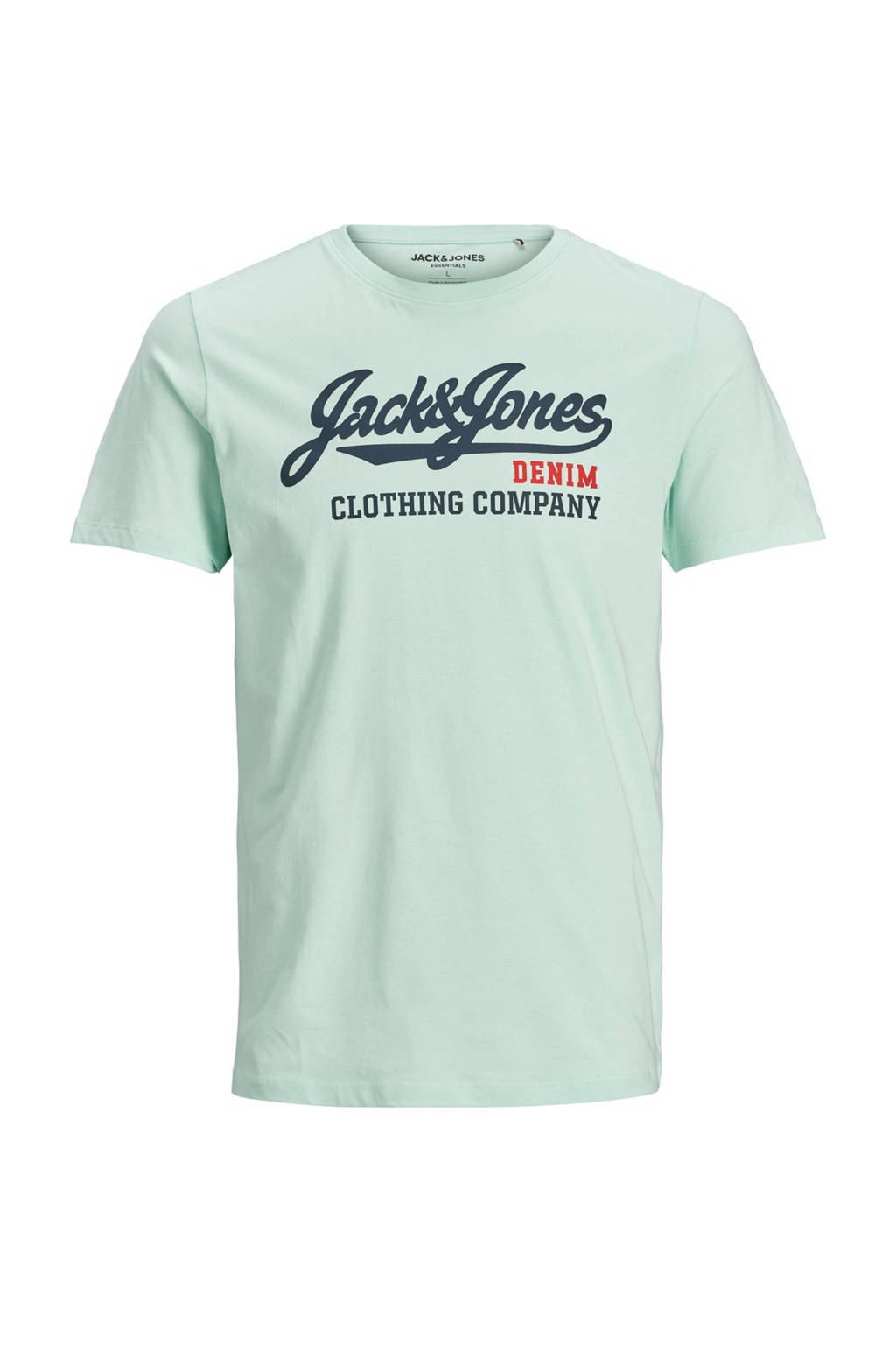 JACK & JONES JUNIOR T-shirt JJELOGO met logo mintgroen, Mintgroen