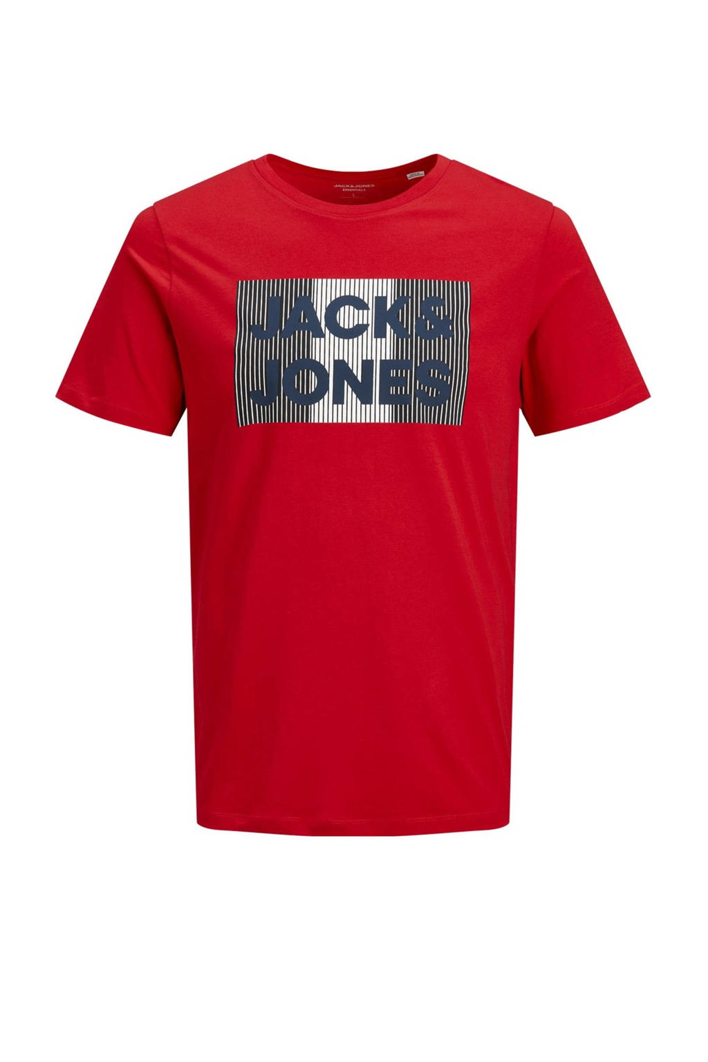 JACK & JONES JUNIOR T-shirt JJECORP met logo rood/blauw