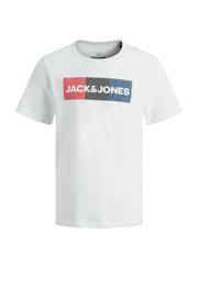 thumbnail: Witte jongens JACK & JONES JUNIOR T-shirt van katoen met logo dessin, korte mouwen en ronde hals