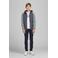 JACK & JONES JUNIOR gewatteerde tussenjas JJEMULTI grijs melange/donkerblauw/oranje