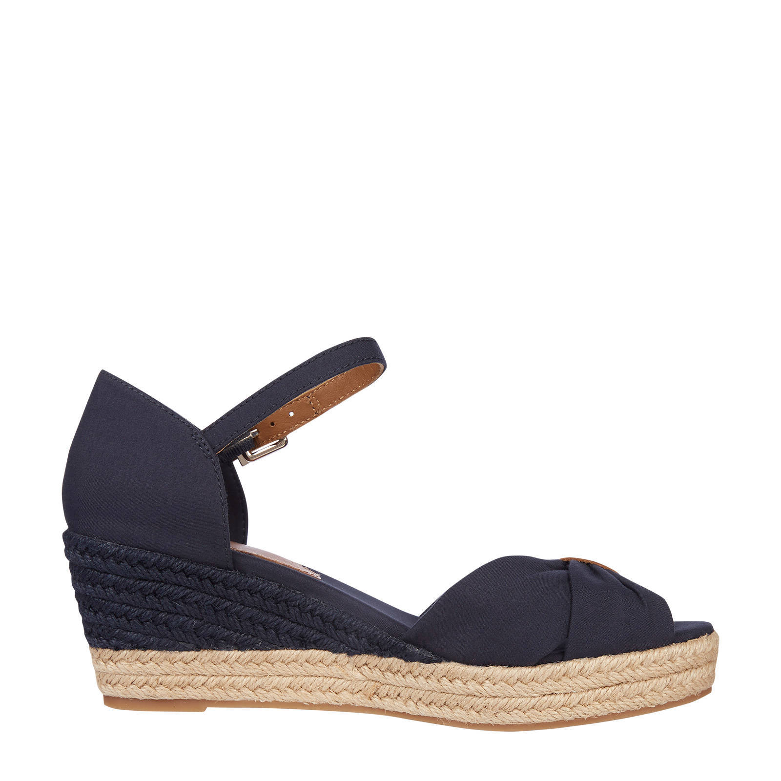 Tommy Hilfiger Basic Open Toe Mid Wedge sleehakken donkerblauw | wehkamp