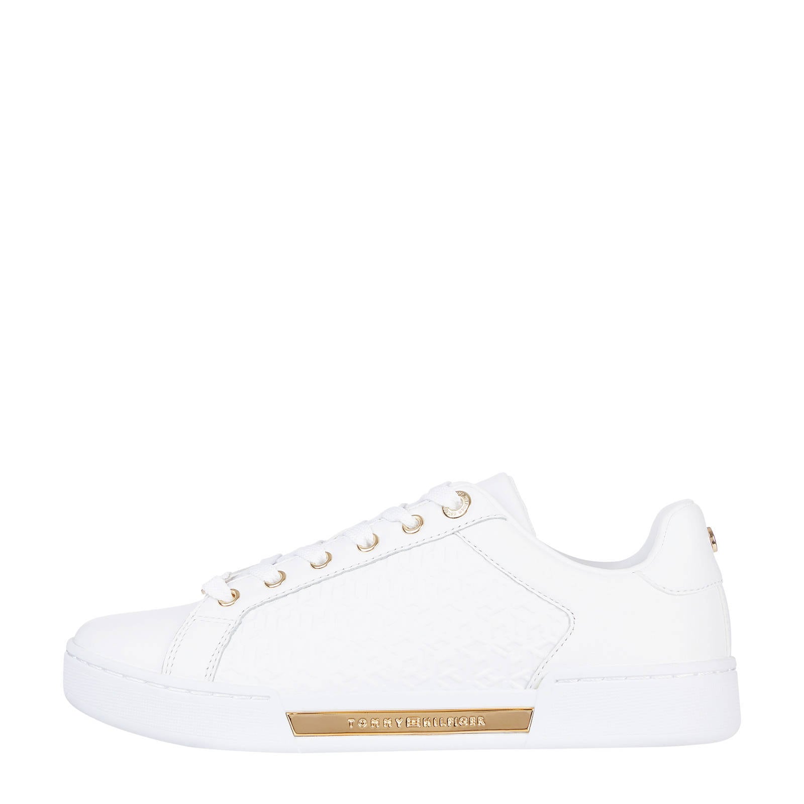 Tommy Hilfiger TH Monogram Elevated Sneaker leren sneakers wit | wehkamp