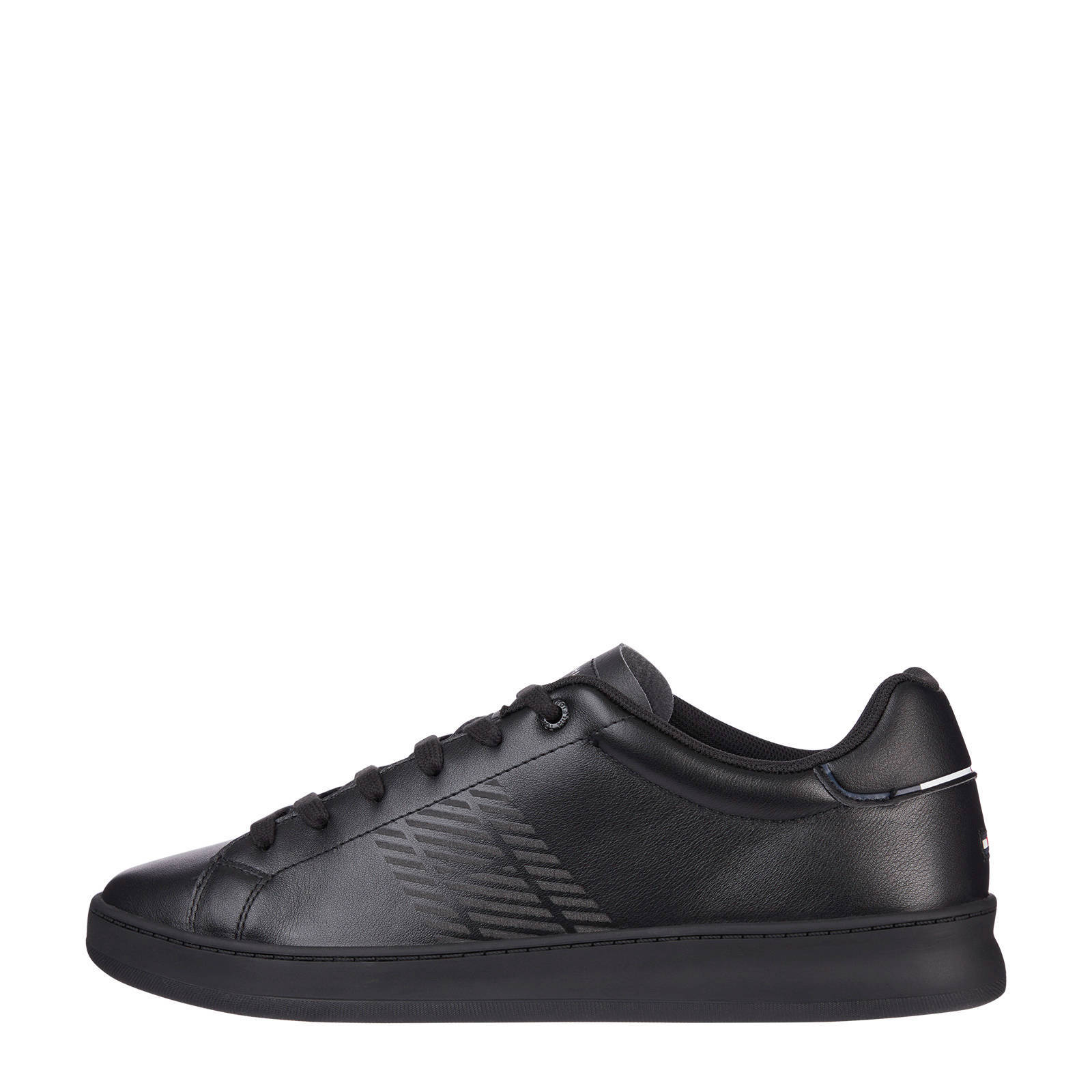 Tommy Hilfiger Retro Tennis Cupsole Leather leren sneakers zwart | wehkamp