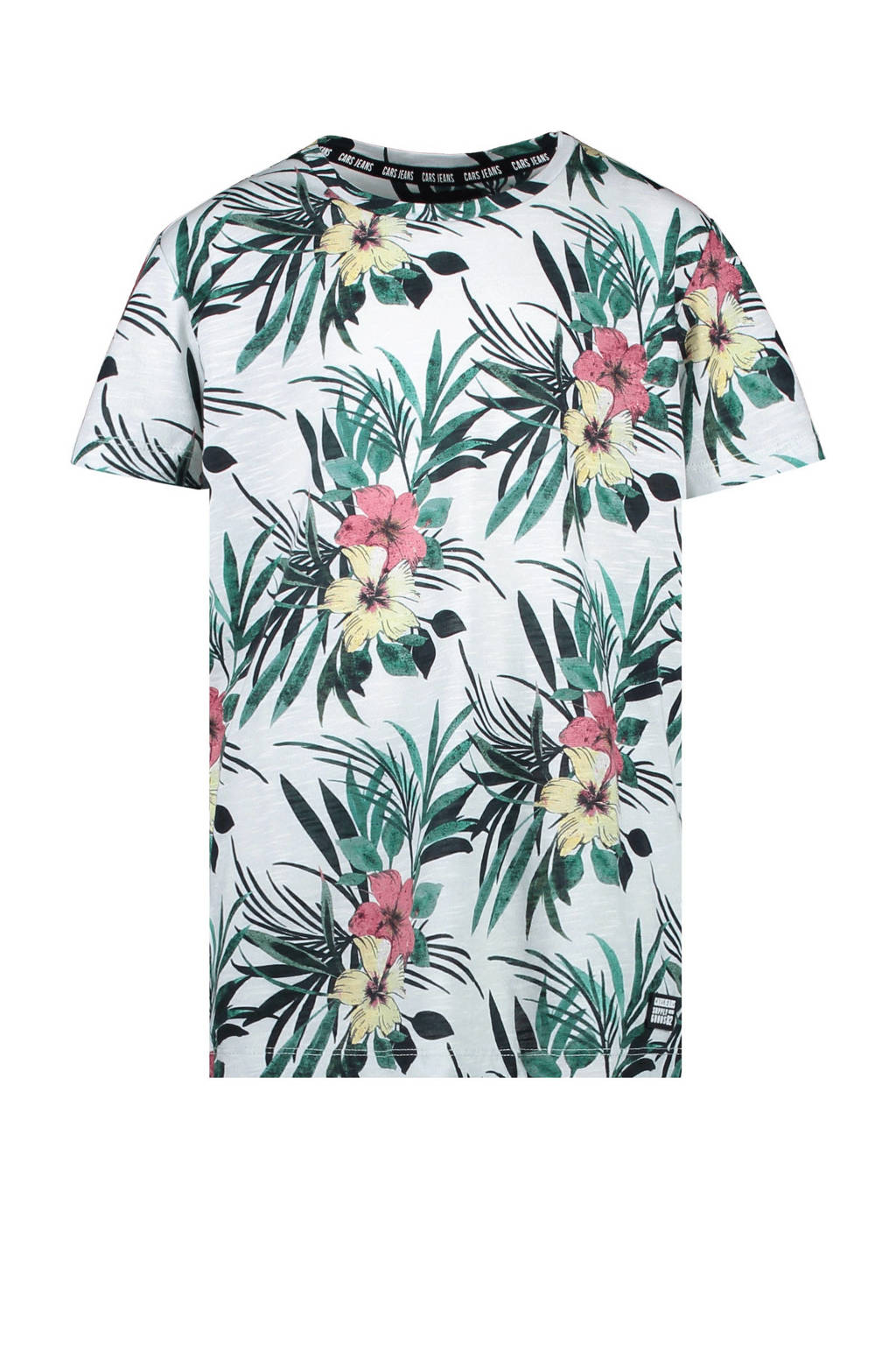 Cars gebloemd T-shirt Leon wit/groen, Wit/groen