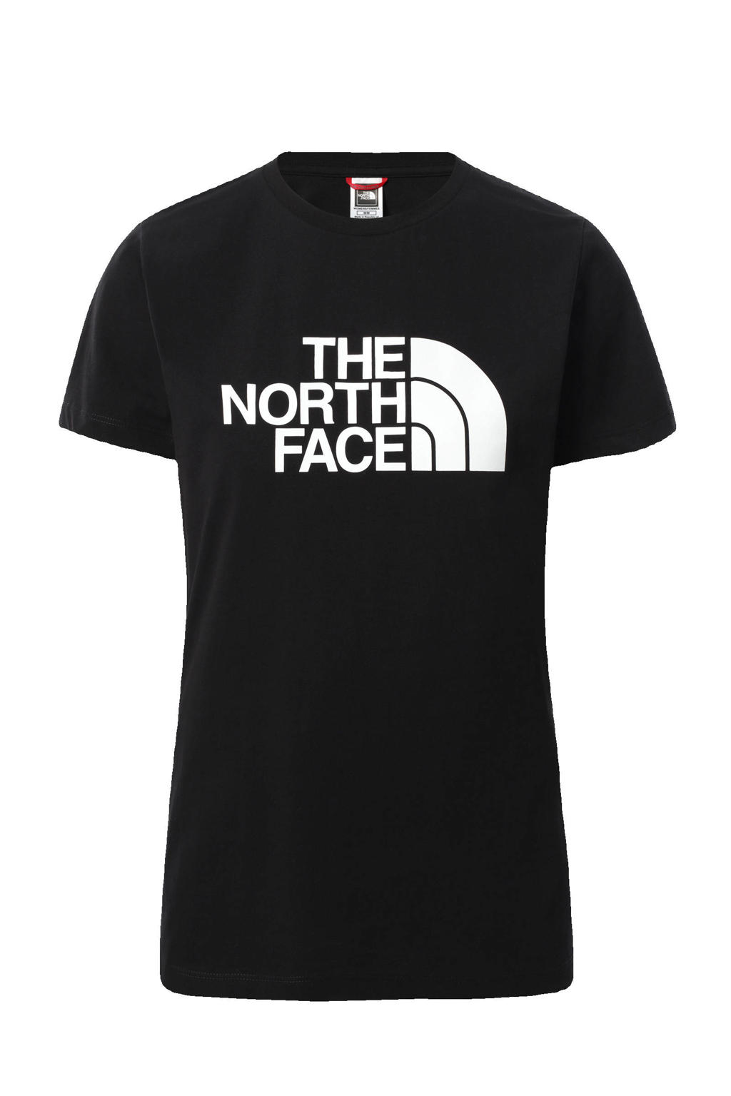 Zwart en witte dames The North Face T-shirt Easy van katoen met logo dessin, korte mouwen en ronde hals