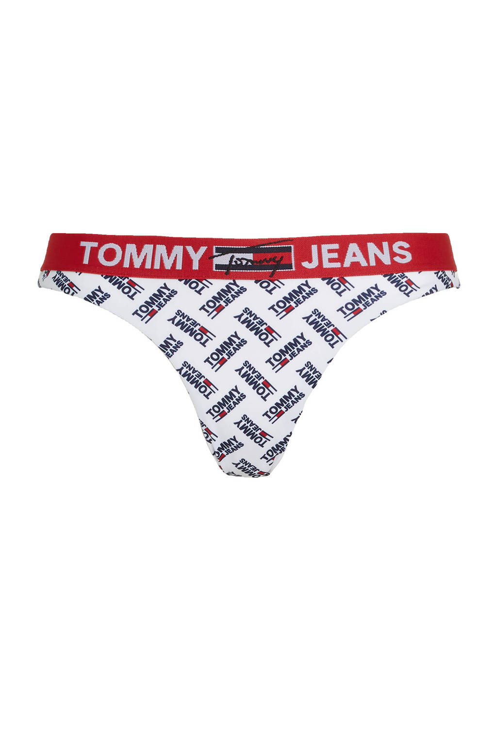 Tommy Hilfiger brazilian bikinibroekje met all over print wit/zwart/rood, Wit/zwart/rood
