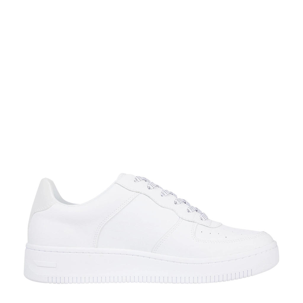 Tommy Jeans Reflective Basket leren sneakers wit wehkamp