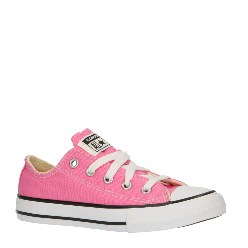 Roze jongens en meisjes Converse sneakers van canvas met veters
