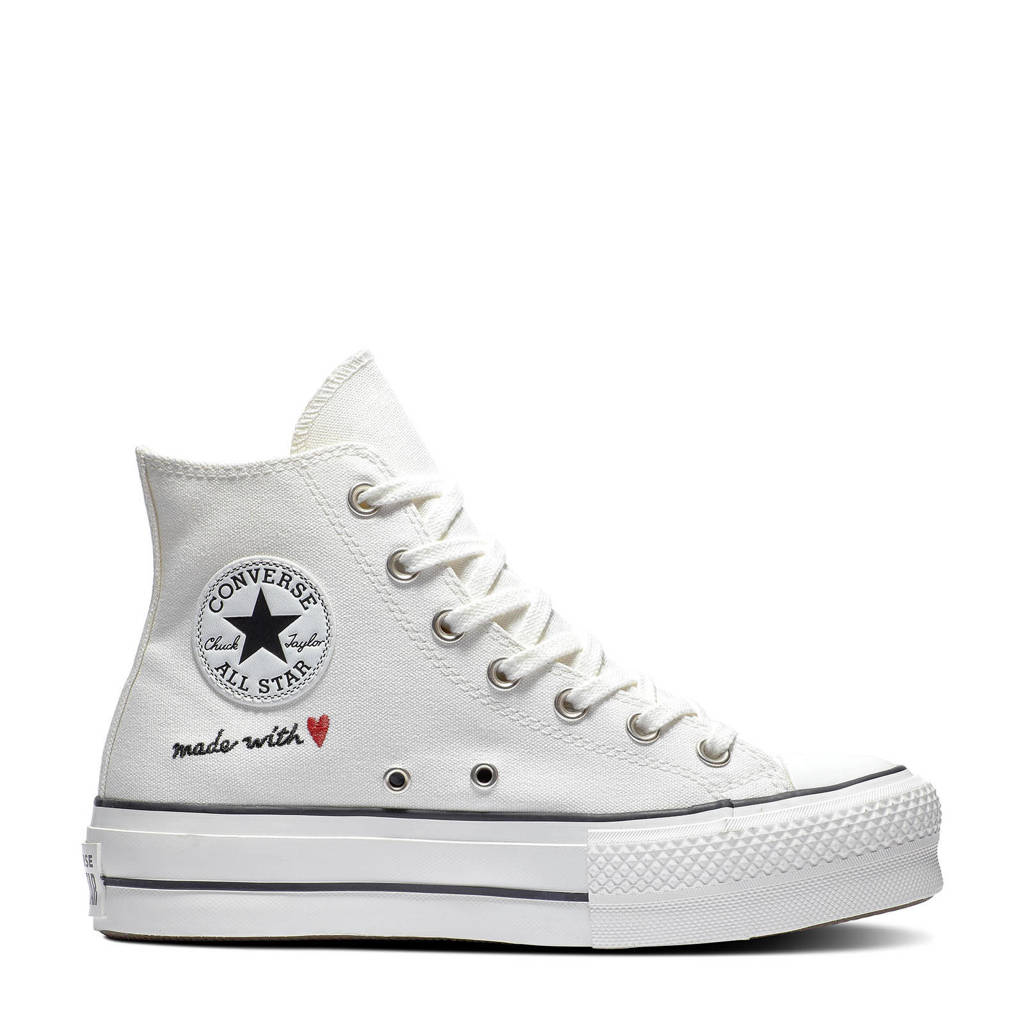 Converse Chuck Taylor All Star Lift HI sneakers wit/beige/zwart, Wit/beige/zwart