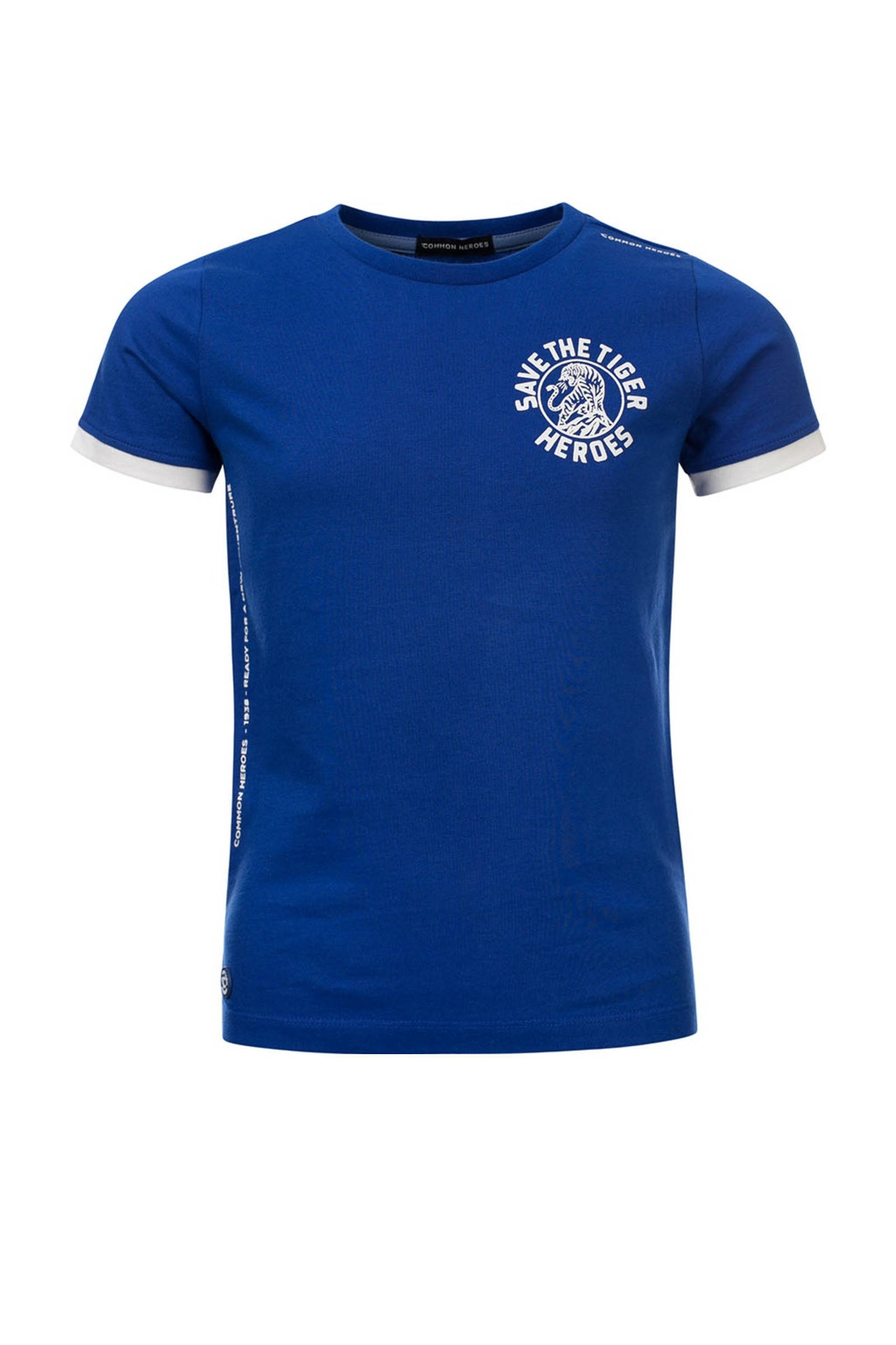 COMMON HEROES T shirt Timber van biologisch katoen kobaltblauw/wit online kopen