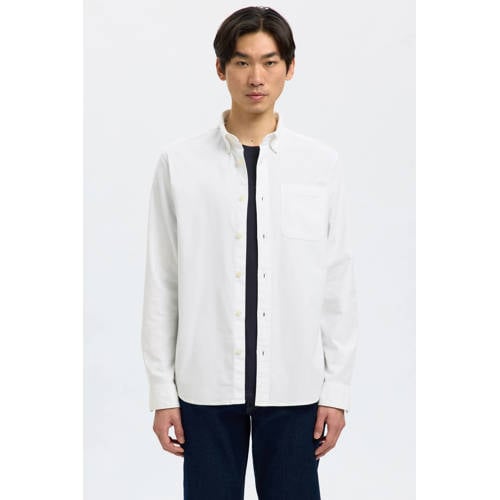 SELECTED HOMME regular fit overhemd SLHREGRICK-OX met katoen wit afbeelding