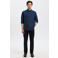 Selected regular fit overhemd SLHREGRICK-OX met katoen donkerblauw