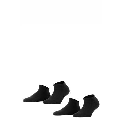 FALKE Happy DP sneakersokken - set van 2 zwart afbeelding