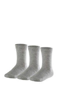 FALKE Family sokken - set van 3 grijs, Grijs