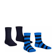 thumbnail: FALKE Happy Stripe sokken - set van 2 zwart/blauw