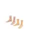 FALKE Happy Stripe sokken - lichtroze/beige (set van 2)