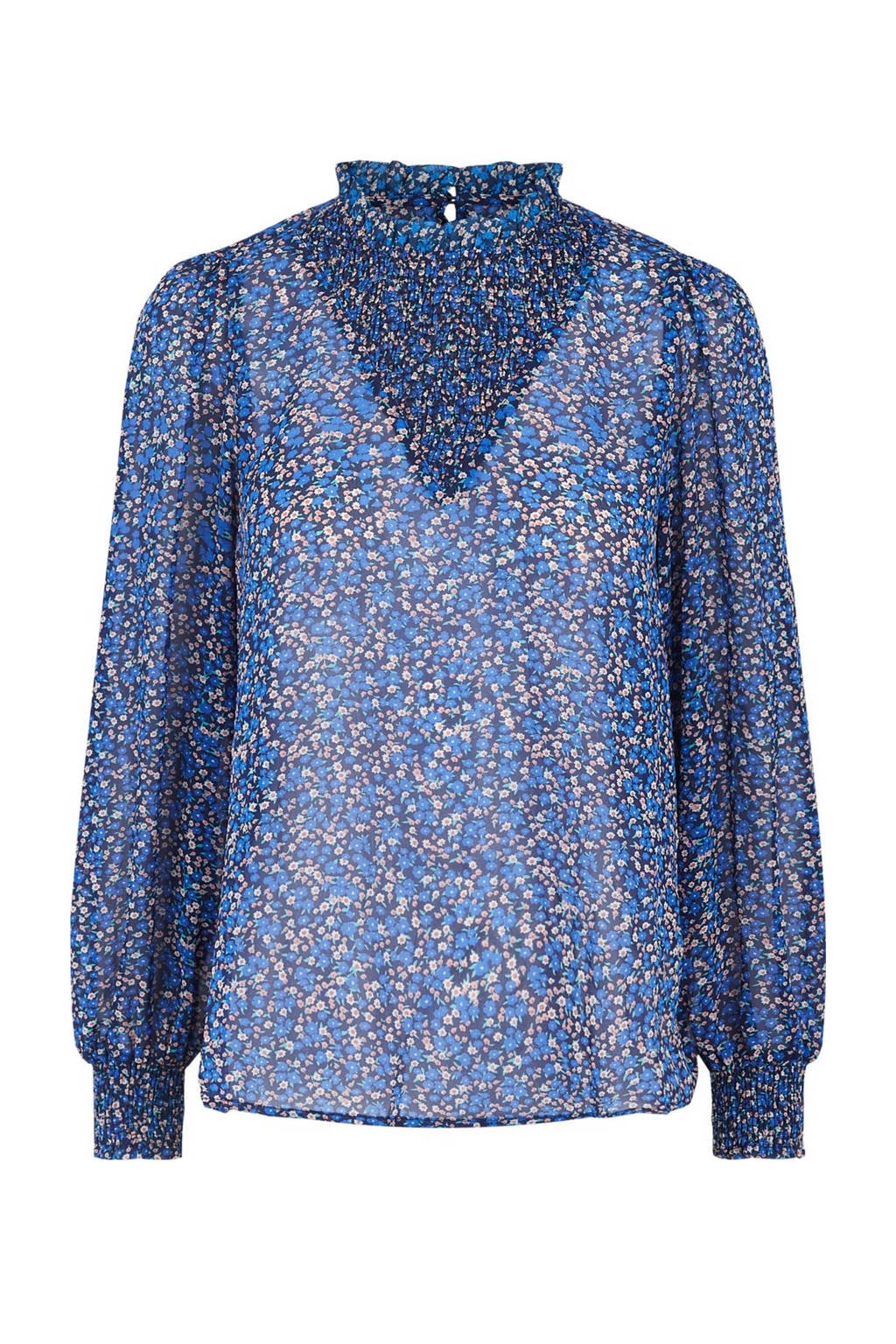 PIECES blouse PCTILLE met all over print blauw, Blauw