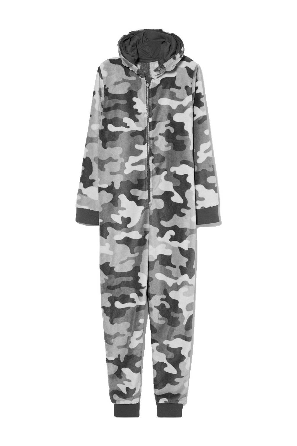 C&A Here & There onesie met camouflage print antraciet/lichtgrijs, Antraciet