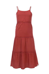 LOOXS 10sixteen maxi jurk met volant roodbruin, Roodbruin