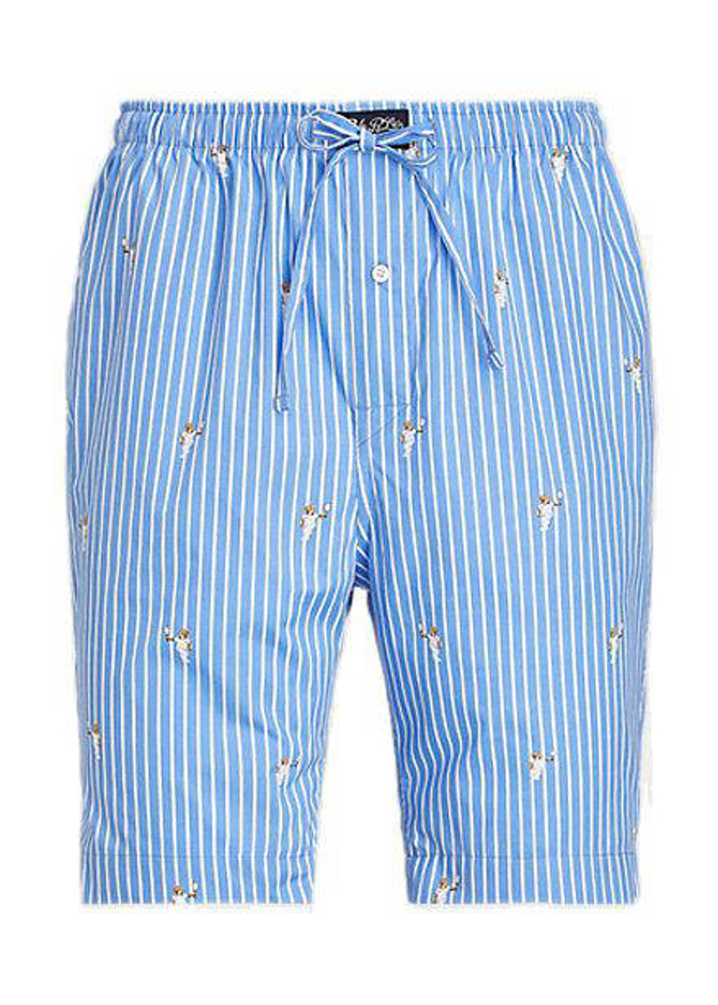 POLO Ralph Lauren gestreepte pyjamashort lichtblauw/wit, Lichtblauw/wit
